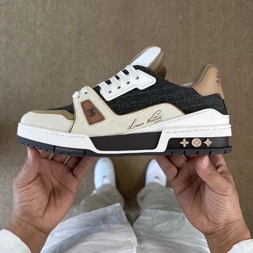 LV Trainer Patchwork Khaki Fabric