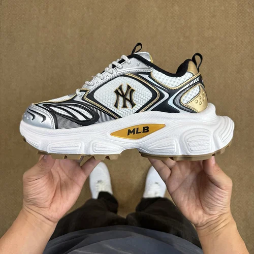 MLB Winner Chunky Cyber Dad Shoes White Silver Gold 3ASHWD15N (GP019)