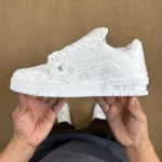 LV Trainer White Lychee Grain Leather