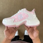 MLB Chunky Denim Monogram Dad Shoes Pink 3ASHW065N (GP001)