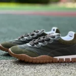 Miu Miu Tyre Suede Trainer Shoes Olive Green