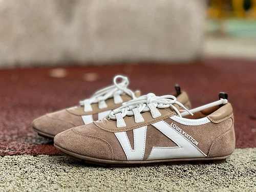 LV Sneakerina Trainer Ballet Shoes Beige Brown