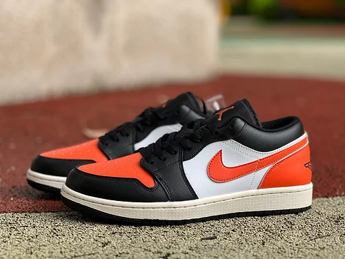 AJ1 Low Black White Orange 553558-081