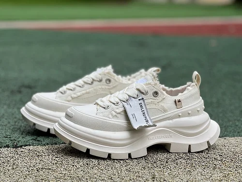 SMILEREPUBLIC Dad Shoes Beige White