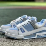 Pure Original LOUIS VUITTON Trainer White Blue Silver