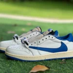 T1 Pure Original AJ1 Travis Scott x Fragment Design Low Top White Blue DM7866-104