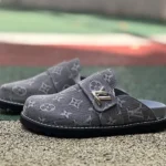 LV Half-Slipper Grey LOUIS VUITTON Cosy Comfort Denim Mules