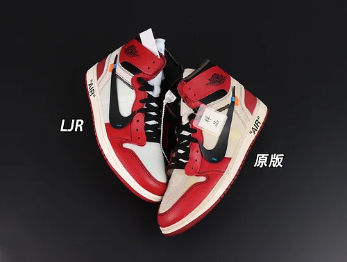 LJR VS ZP Original Air Jordan 1 OFF-WHITE Chicago White Red