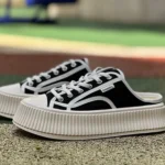 Chanel Half-Slipper Black White