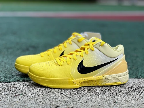 Pure Original Kobe 4 Protro CHBL Yellow Black Basketball Shoes IH0587-700
