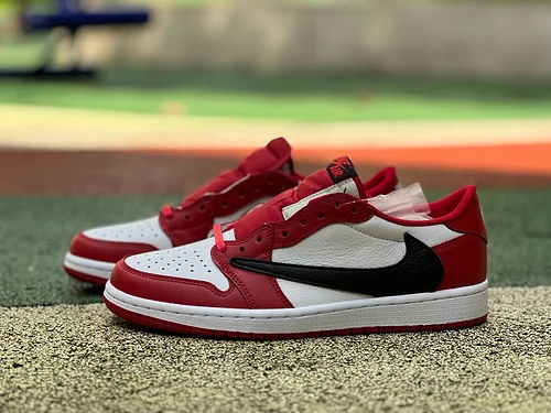 LJR Version AJ1 Travis Scott Low Top White Black Red DM7866-101