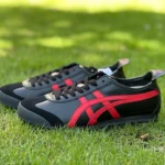Y Pure Original Onitsuka Tiger Mexico 66 Black Red Leather