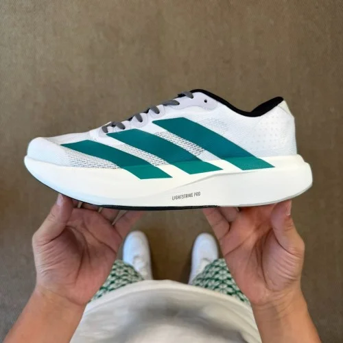 AD Adizero Evo SL Adidas Marathon Running Shoes White Green JS4487