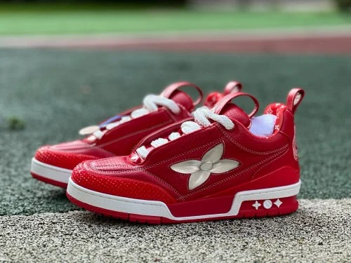 LOUIS VUITTON Skate LV Sneakers White Red