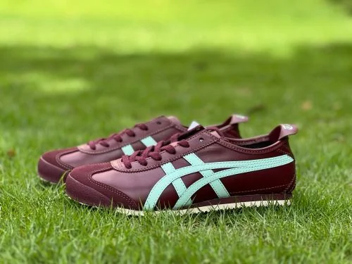 Y Pure Original Onitsuka Tiger Mexico 66 Burgundy Blue Leather