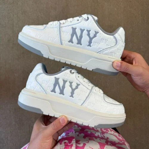 MLB Chunky Liner Senior Shoes Increased Height Platform Beige Grey 3ASXE035N (GP002)