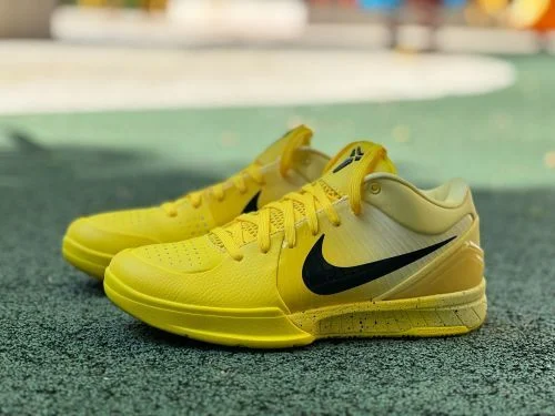S2 Pure Original Kobe 4 Protro CHBL Yellow Black Basketball Shoes IH0587-700