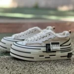 xVESSEL Double Side Mark Platform Sneakers Beige White