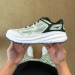 HOKA ONE ONE Clifton 9 Marathon Running Shoes Black White Green 1155370/BWHT