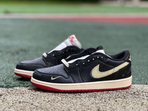 Pure Original AJ1 Low Top White Black Red Nigel Bike IB8958-001