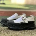 Alexander McQueen Thread Slick Mary Jane Shoes Black White