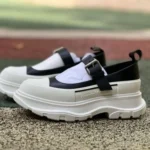 Alexander McQueen Thread Slick Mary Jane Shoes White Black