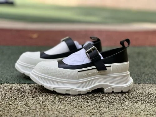 Alexander McQueen Thread Slick Mary Jane Shoes White Black