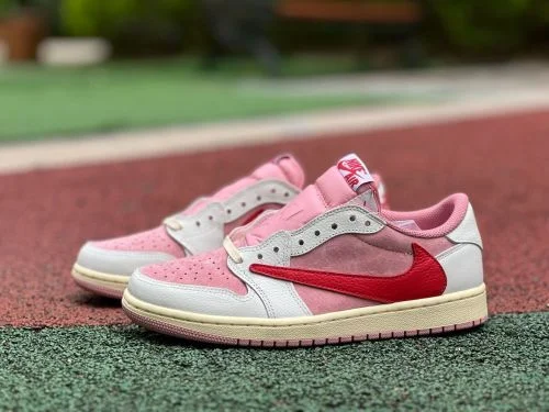 AJ1 Travis Scott Low Top White Pink Red DM7866-601
