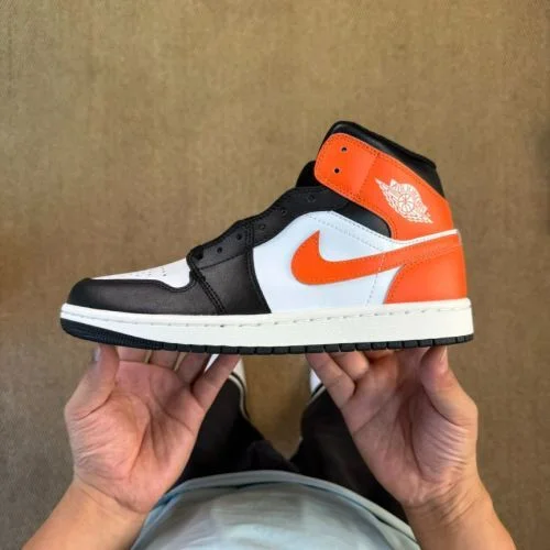 DT Passed Inspection AJ1 Low Top Black White Orange DQ8426-801