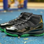 AJ11 Black Green High Top Patent Leather CT8012-037
