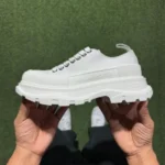 Alexander McQueen Platform Canvas Shoes Low Top All White