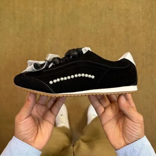 Alo Yoga Sunset Thin Sole Casual Shoes Custom Lace Pearl