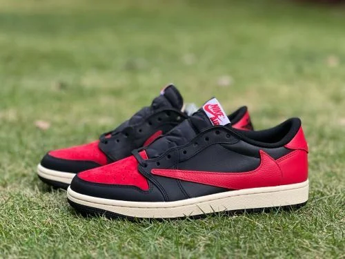 Y Version AJ1 Travis Scott Low Top Black Red DZ4137-700
