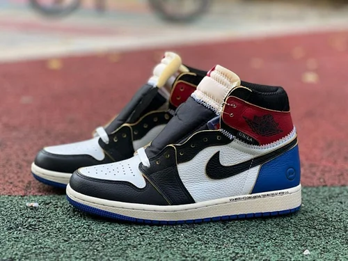 AJ1 Fragment x Union x Air Jordan 1 Black White Blue Red IO7847-002