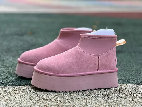 UGG Pink Classic Mini Dipper Legwarmer Removable Snow Boots Women's