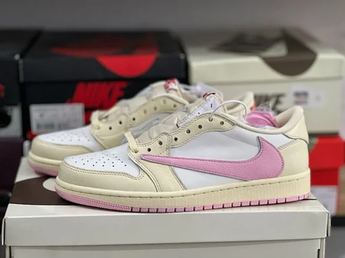 AJ1 Travis Scott Low Top Beige Yellow Pink IQ7604-101