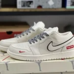 AJ1 Low Supreme Collaboration White Black Red QB1988-001
