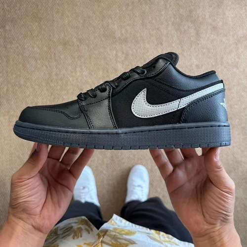 DT Pure Original AJ1 Low Black Silver Crystal Sole Authentic Materials HV5968-01