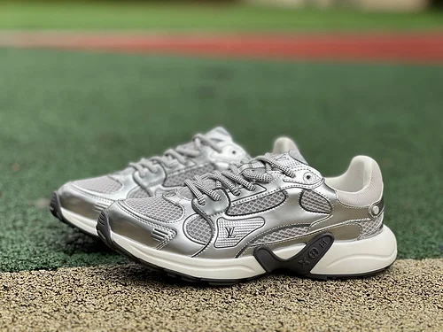 LOUIS VUITTON Olympia LV Liquid Silver Sneakers