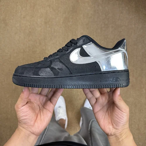 3A Pure Original Air Force 1 AF1 Black Silver Sneakers HF2885-001