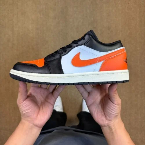 DT Pure Original AJ1 Low Top Black Orange Shattered Backboard 553558-081