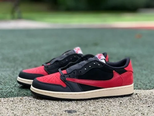 LJR Version AJ1 Travis Scott Low Top Black Red DM7866-061