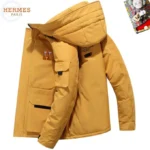 Hermes Down Jacket Luxury Men's Puffer Warm Sizes M-3XL